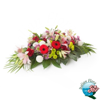 Cuscino di fiori funebri per donna